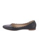 Chloé Leather Scalloped Accent Ballet Flats