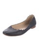 Chloé Leather Scalloped Accent Ballet Flats