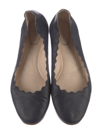 Chloé Leather Scalloped Accent Ballet Flats