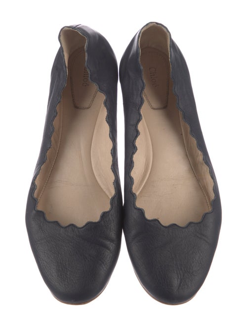 Chloé Leather Scalloped Accent Ballet Flats