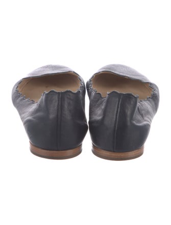 Chloé Leather Scalloped Accent Ballet Flats
