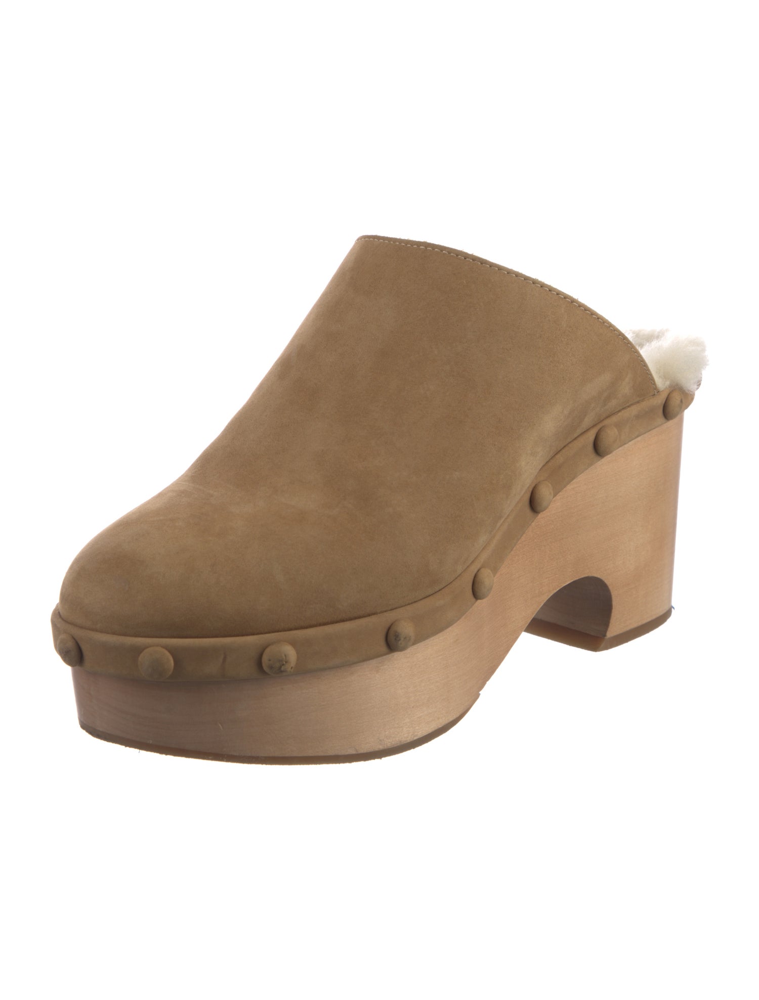 Chloé Suede Colorblock Pattern Mules