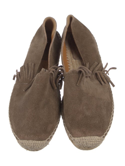 Chloé Suede Fringe Trim Accent Espadrilles
