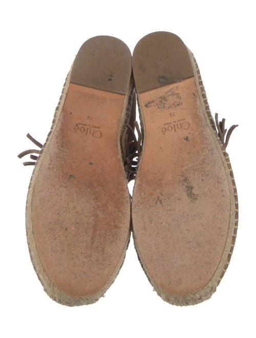 Chloé Suede Fringe Trim Accent Espadrilles