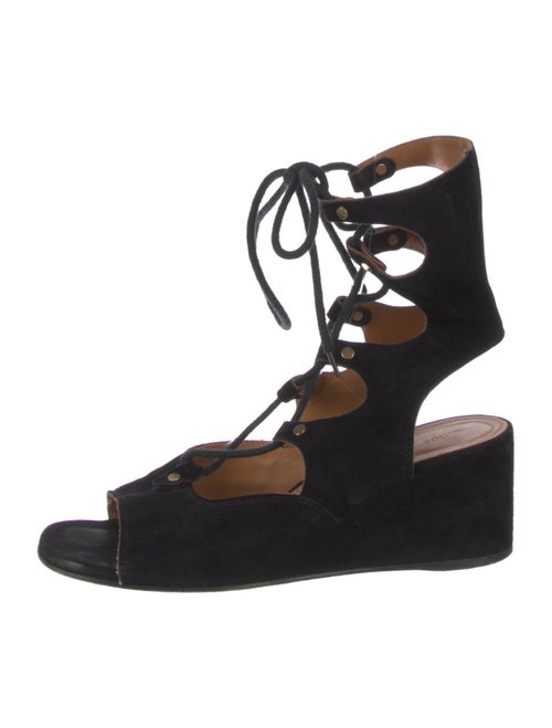 Chloé Suede Cutout Accent Slingback Pumps