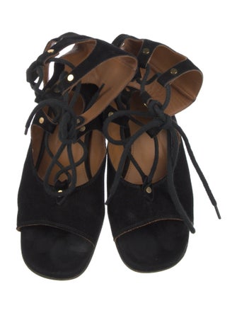 Chloé Suede Cutout Accent Slingback Pumps