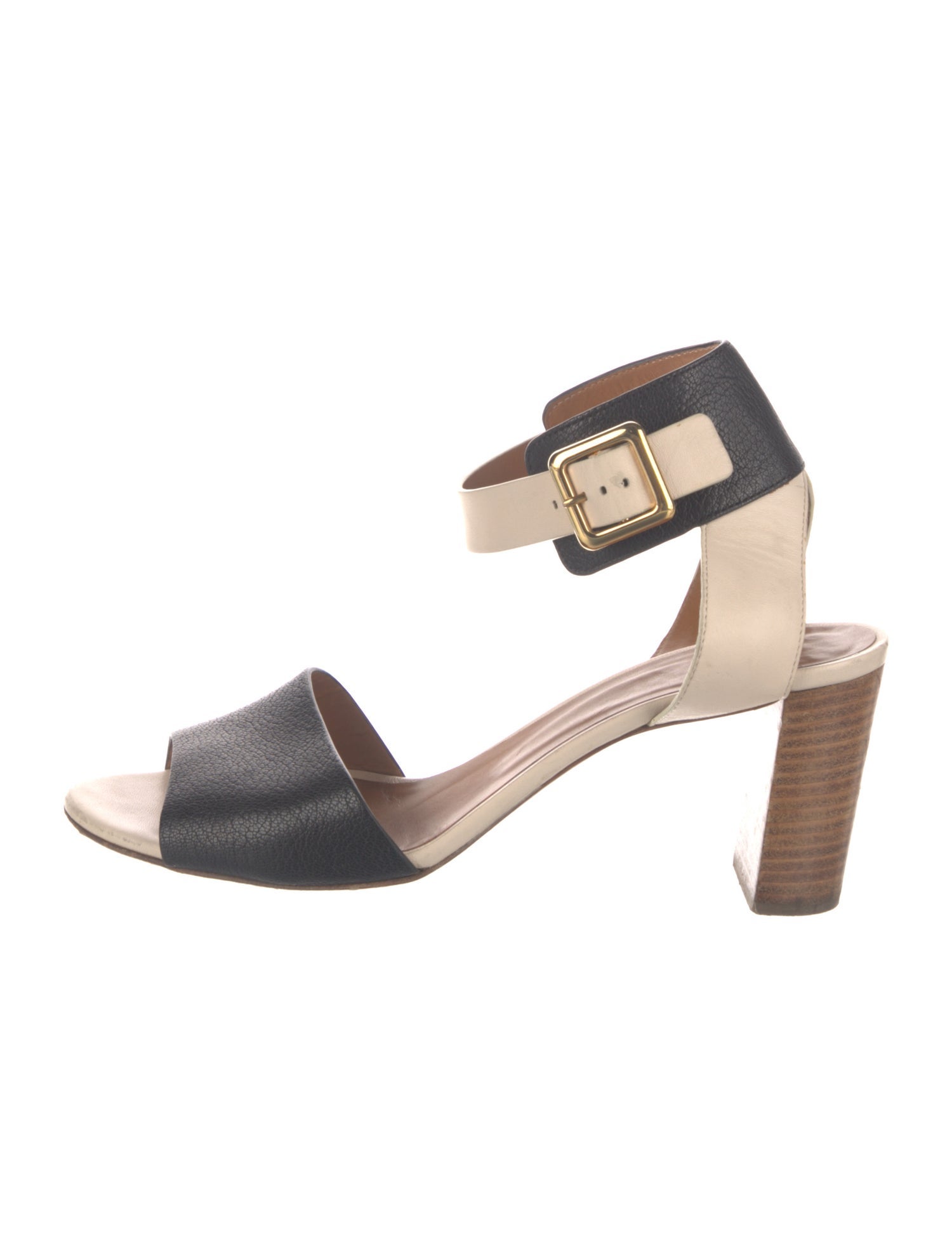 Chloé Leather Colorblock Pattern Slingback Sandals