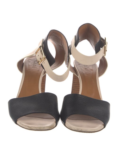 Chloé Leather Colorblock Pattern Slingback Sandals
