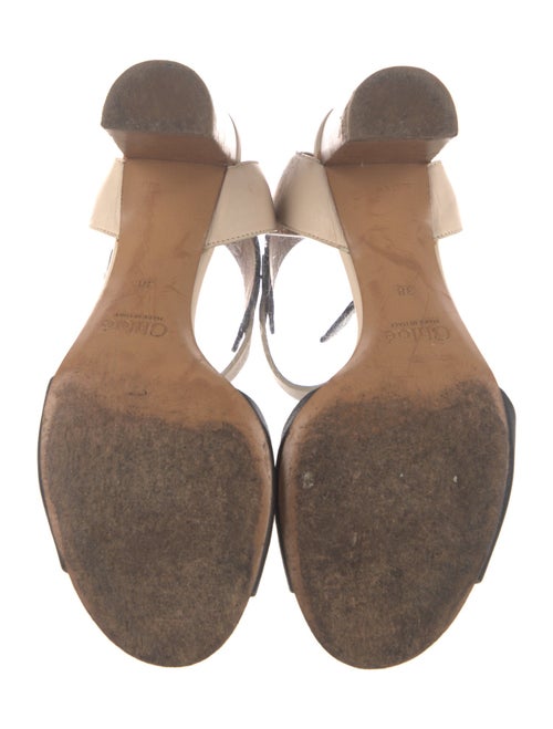 Chloé Leather Colorblock Pattern Slingback Sandals