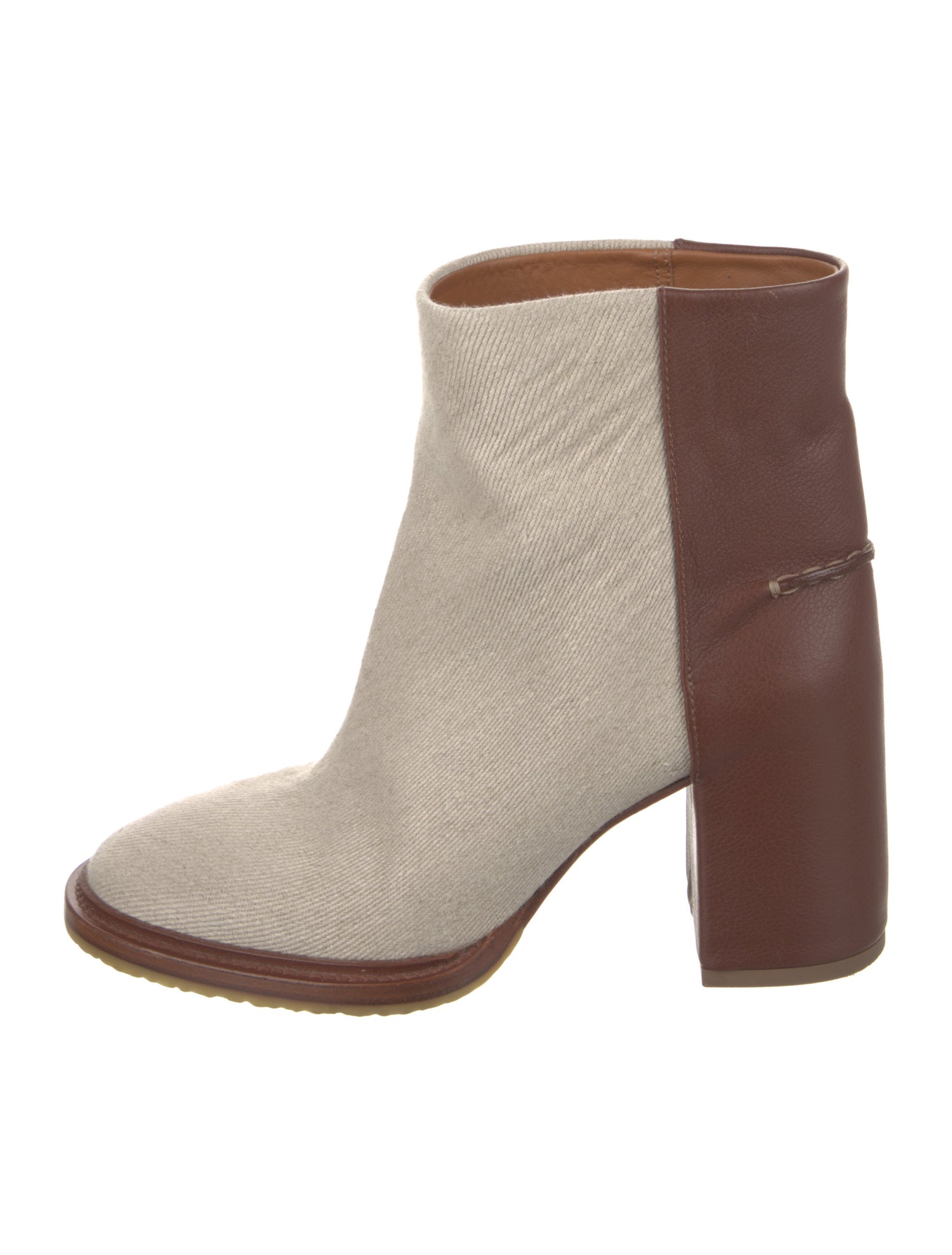 Chloé Canvas Colorblock Pattern Boots