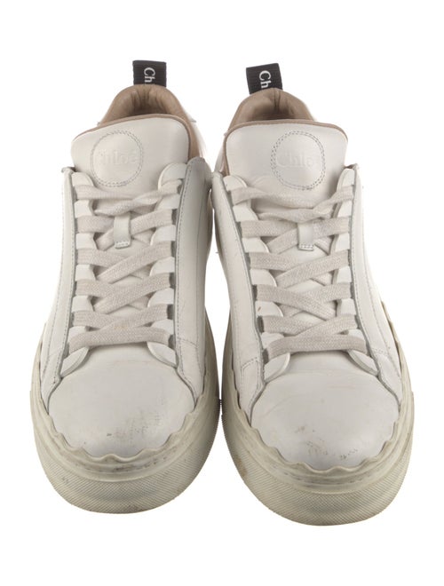 Chloé Leather Scalloped Accent Sneakers