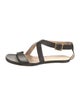 Chloé Leather Scalloped Accent T-Strap Sandals