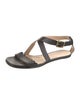 Chloé Leather Scalloped Accent T-Strap Sandals