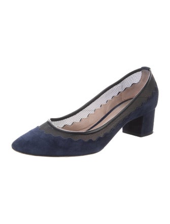 Chloé Suede Mesh Accents Pumps