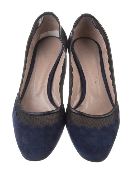 Chloé Suede Mesh Accents Pumps