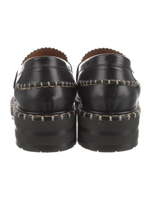 Chloé Leather Whipstitch Trim Loafers