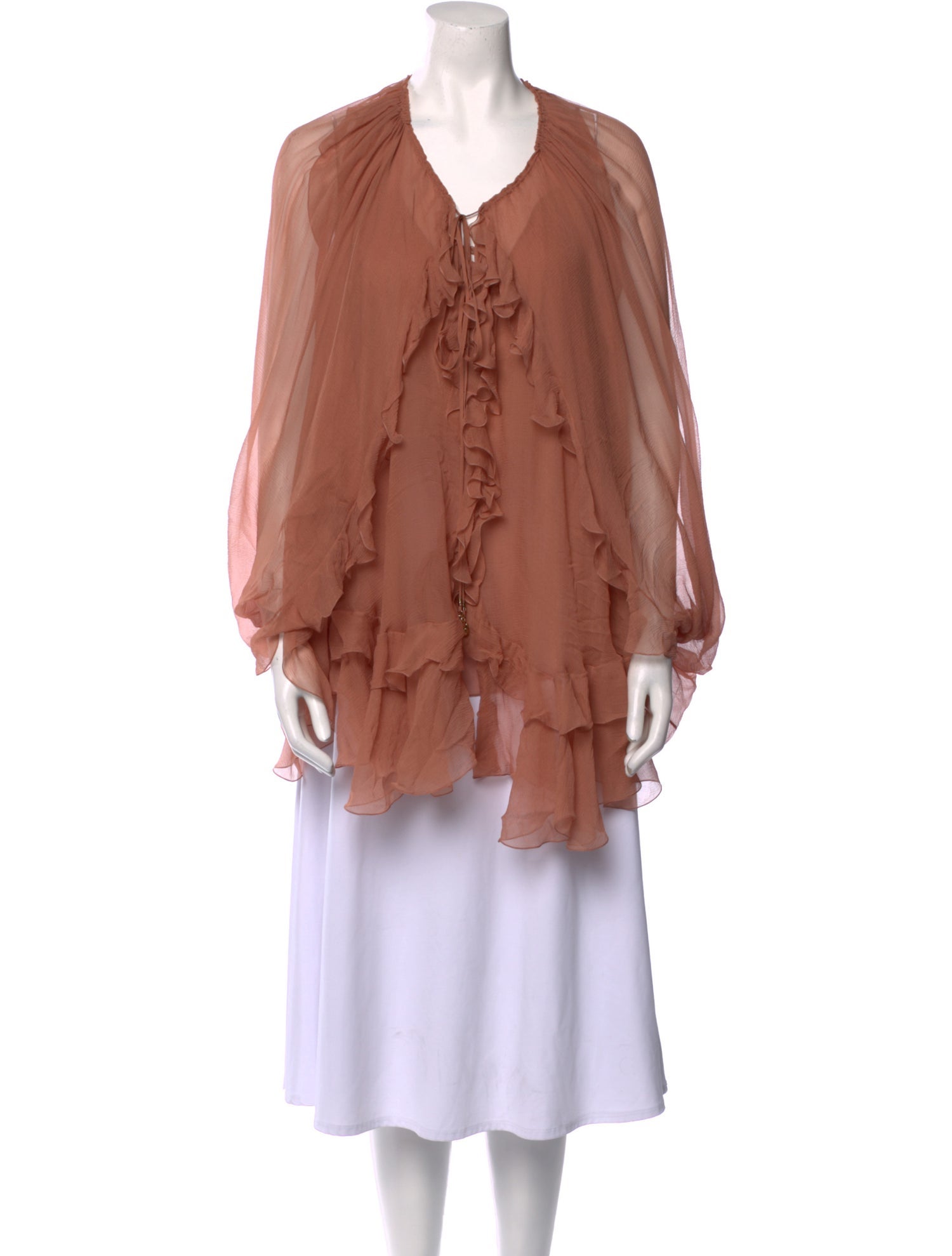 Chloé Silk V-Neck Top