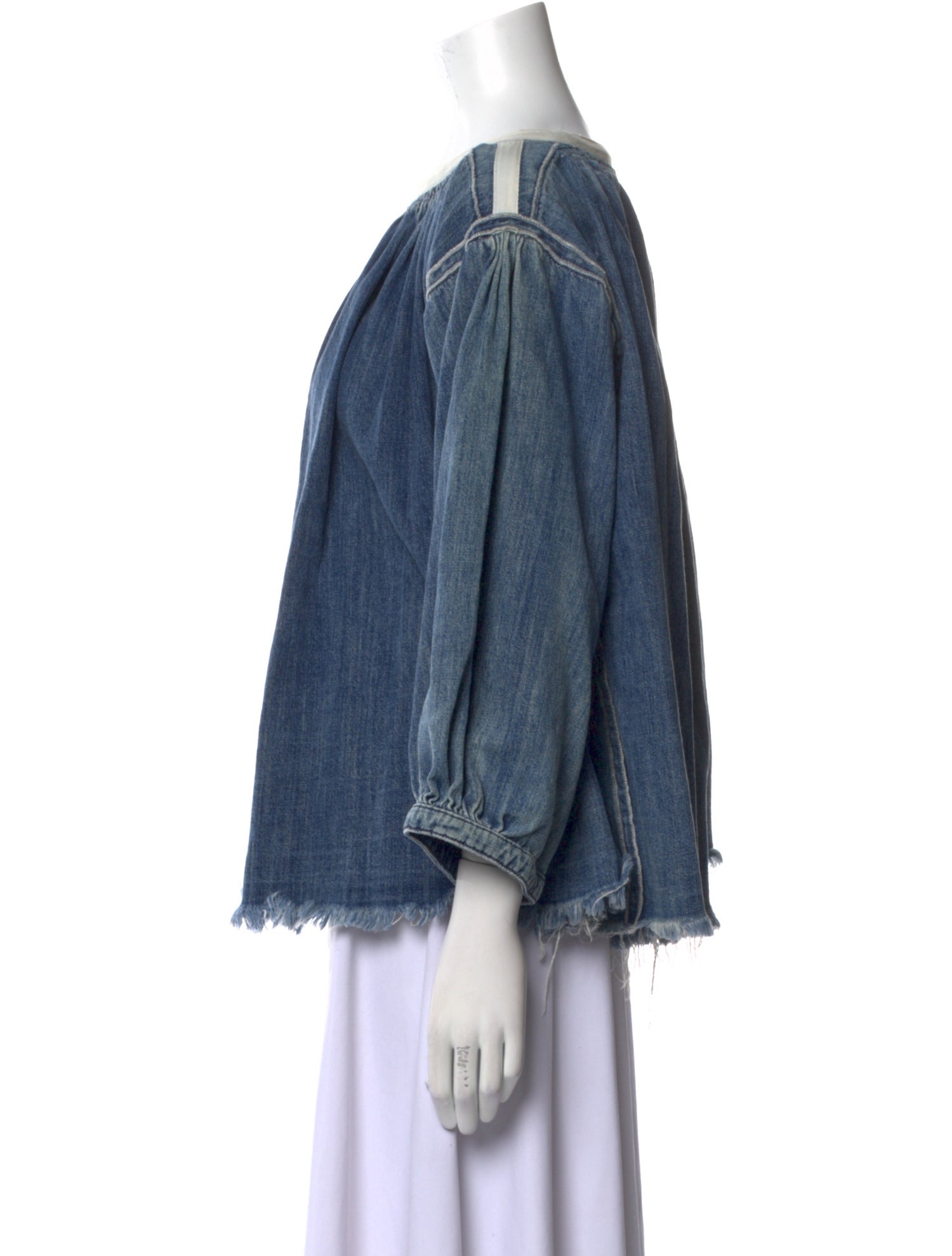 Chloé Bateau Neckline Three-Quarter Sleeve Blouse