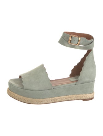 Chloé Suede Scalloped Accent Espadrilles