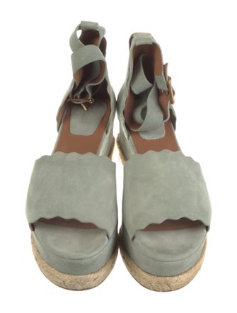 Chloé Suede Scalloped Accent Espadrilles