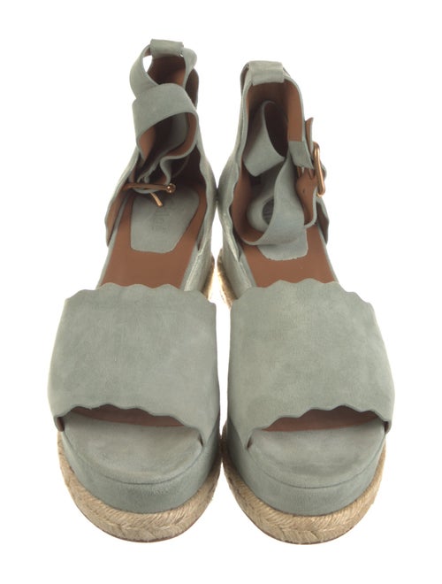 Chloé Suede Scalloped Accent Espadrilles