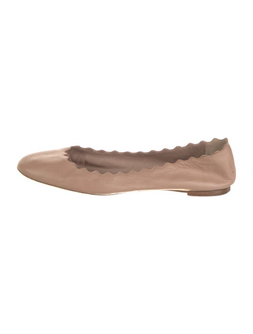 Chloé Leather Scalloped Accent Ballet Flats
