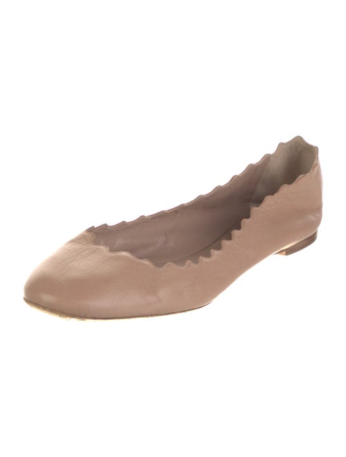 Chloé Leather Scalloped Accent Ballet Flats