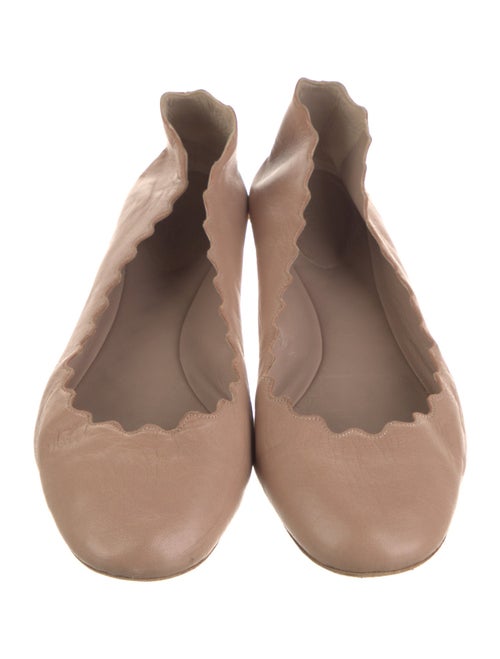 Chloé Leather Scalloped Accent Ballet Flats