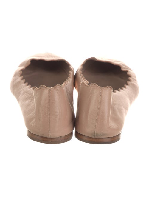 Chloé Leather Scalloped Accent Ballet Flats