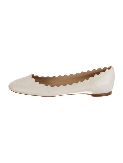 Chloé Leather Scalloped Accent Ballet Flats