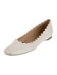Chloé Leather Scalloped Accent Ballet Flats