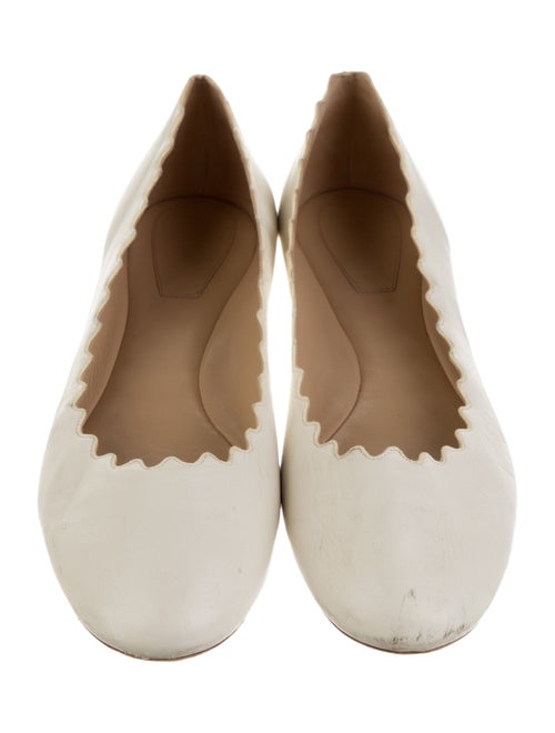 Chloé Leather Scalloped Accent Ballet Flats