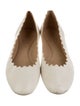 Chloé Leather Scalloped Accent Ballet Flats