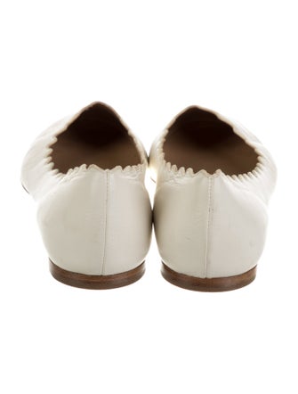 Chloé Leather Scalloped Accent Ballet Flats