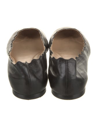 Chloé Leather Scalloped Accent Ballet Flats