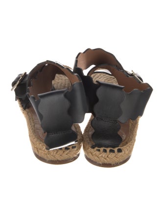 Chloé Leather Scalloped Accent Espadrilles