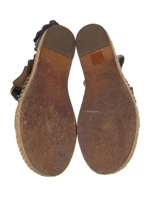 Chloé Leather Scalloped Accent Espadrilles
