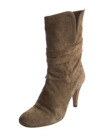 Chloé Suede Fringe Trim Accent Boots