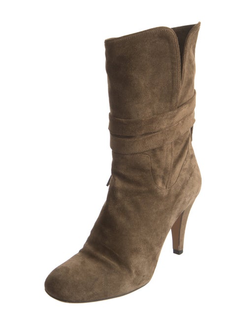 Chloé Suede Fringe Trim Accent Boots