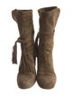Chloé Suede Fringe Trim Accent Boots