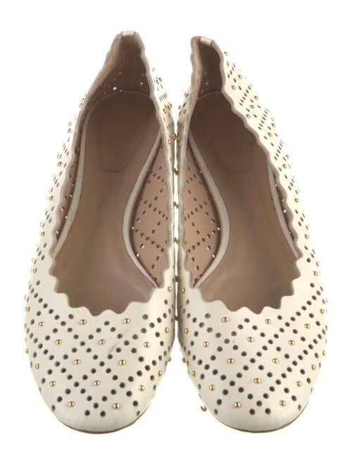 Chloé Leather Studded Accents Ballet Flats