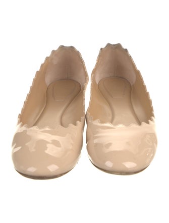 Chloé Patent Leather Scalloped Accent Ballet Flats