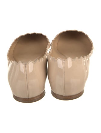 Chloé Patent Leather Scalloped Accent Ballet Flats