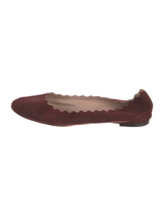 Chloé Suede Scalloped Accent Flats