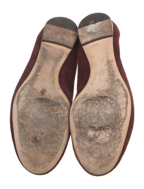Chloé Suede Scalloped Accent Flats