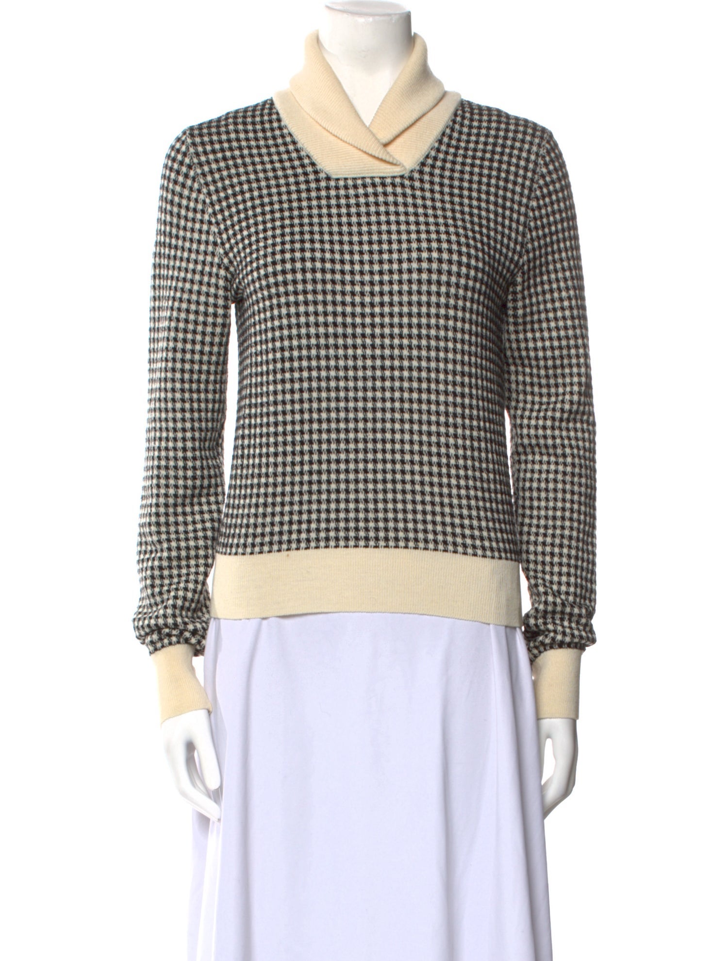 Chloé Wool Houndstooth Print Sweater