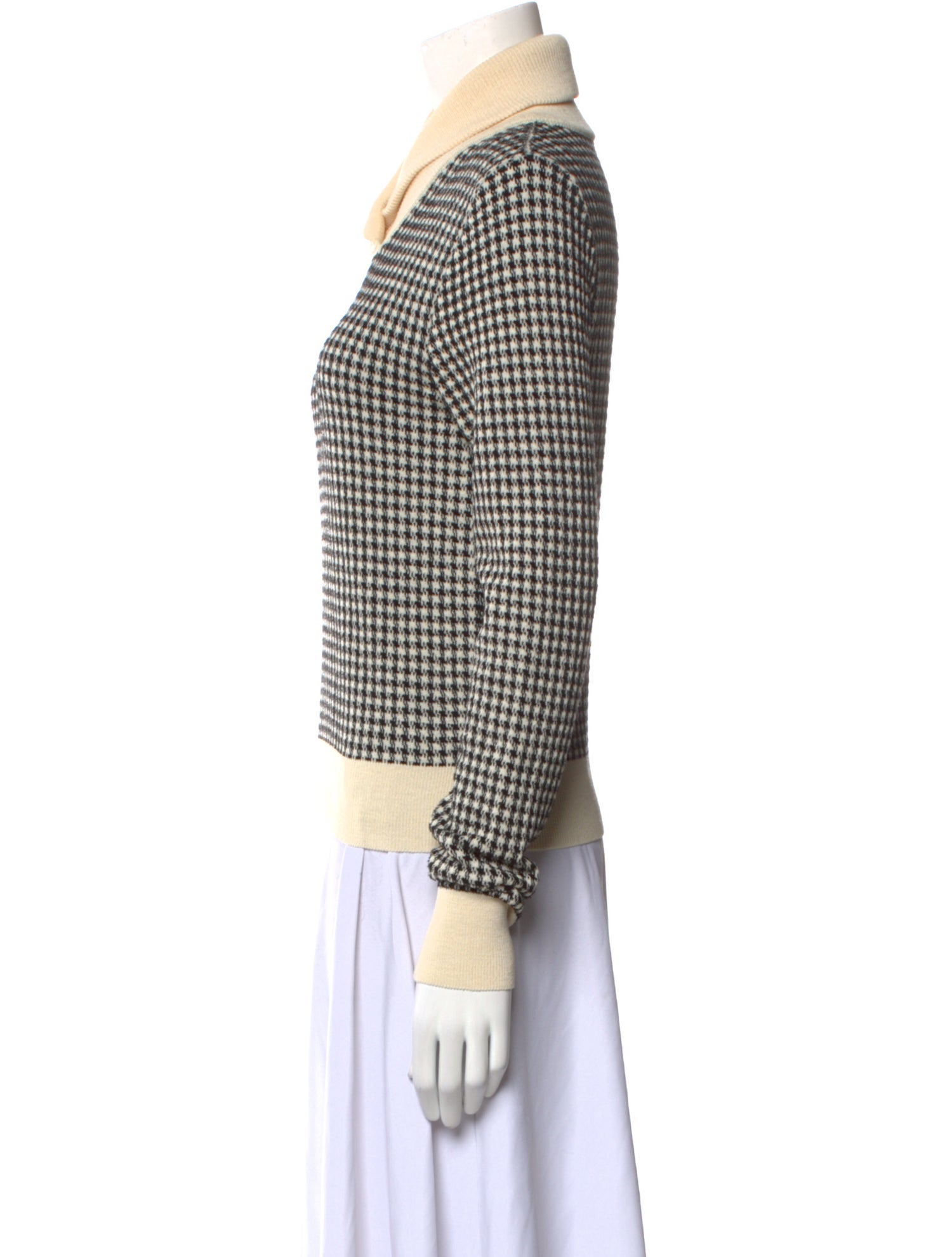 Chloé Wool Houndstooth Print Sweater