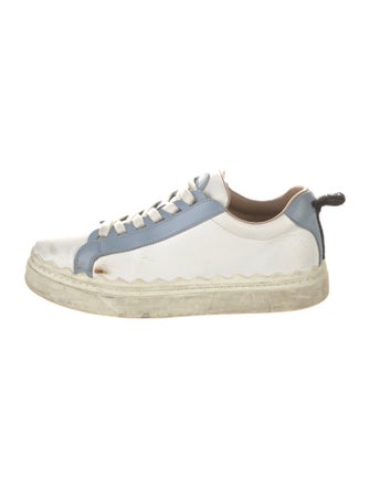 Chloé Leather Scalloped Accent Sneakers