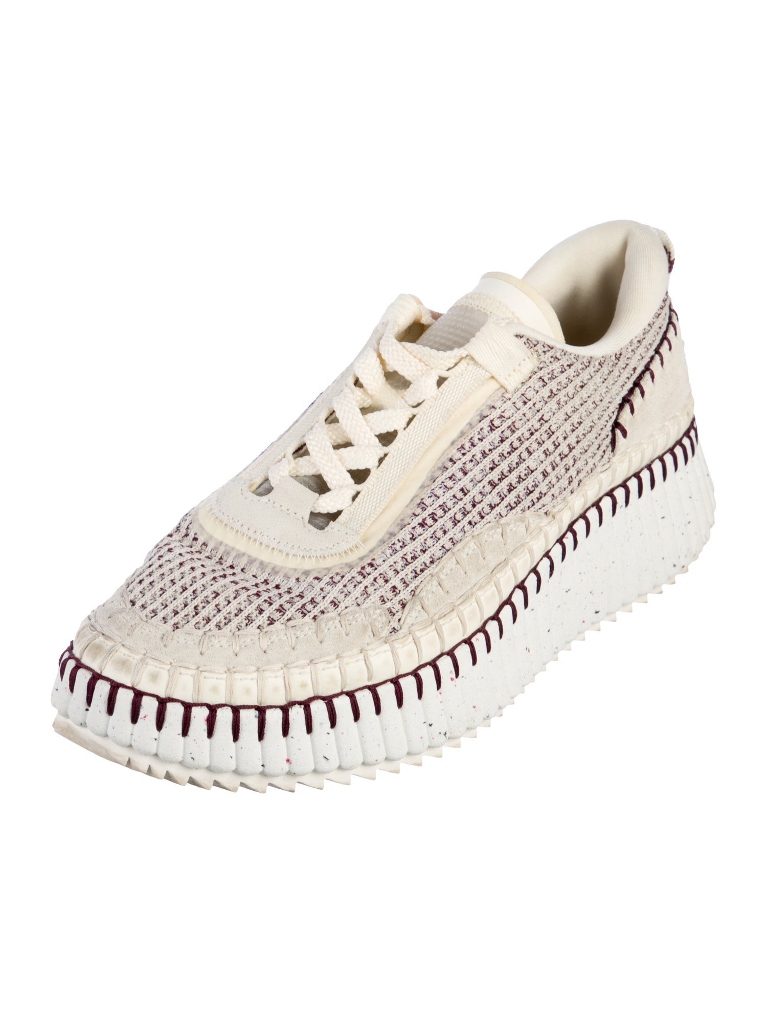 Chloé Tweed Pattern Sneakers