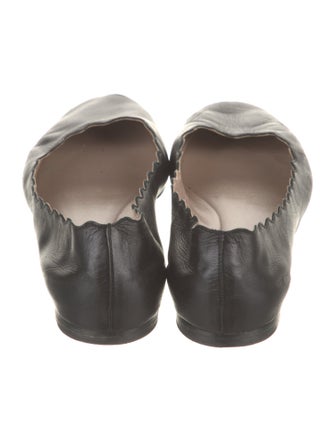 Chloé Leather Scalloped Accent Ballet Flats